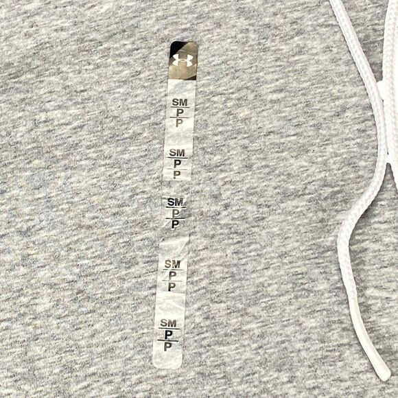 Under Armour Crop Hoodie Women's SM Heather Gray Fleece Lined Loose Fit Pullover - Picture 8 of 15